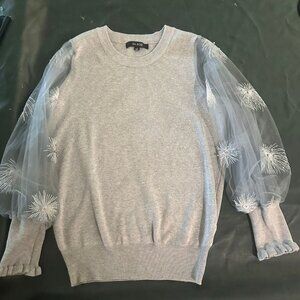 Ava Rose Grey and Silver Sweater Blouse (M)